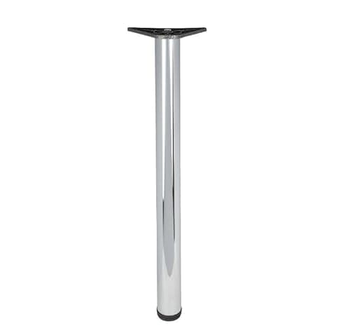 Image of REJS Adjustable Breakfast Bar Round Worktop Support Table Leg 710, 820, 870 - chrome (710mm)