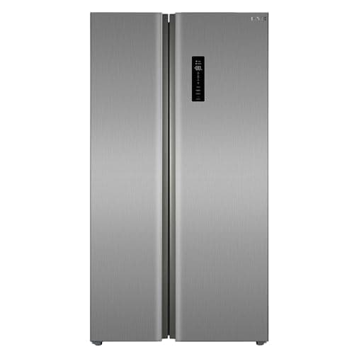 Image of HYE American Fridge Freezer - Side By Side American Style Fridge Freezer, No Frost, 92cm Width, 505L Freestanding Design, Low Noise (37dB), Sleek Inox Finish, Ideal For Large Families - RF01AM505DS07