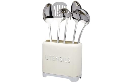 Image of KitchenCraft Lovello Utensil Holder, 2 x 1 x 16 cm - Vanilla Cream