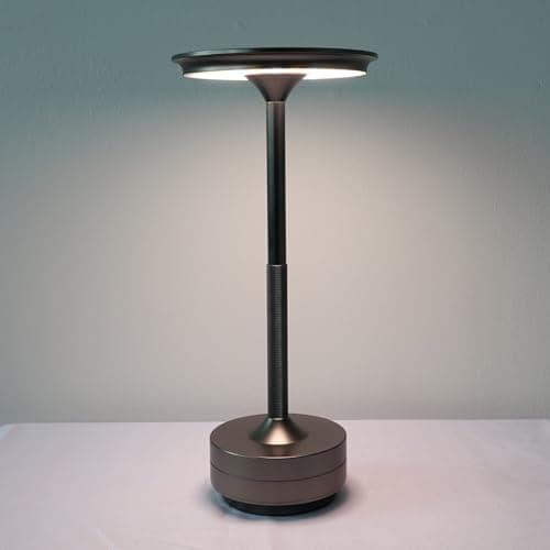 Image of HARPER LIVING LED Rechargeable Table Lamps, Colour Changing (3000K-6000K) and Dimmable (Black Nickel)
