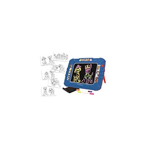 Image of LEXIBOOK, Paw Patrol, Neon Electronic Drawing Board, Artistic Creative Toy For Girls And Boys, Cleaning cloth and markers included, Red/Blue, CRNEOPA