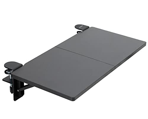 Image of VIVO Clamp-on 24 x 12 inch (14 Including Clamps) Desk Extender, Wrist Support, Foldable Keyboard Tray, Table Mount for Sit Stand Desks, Black, DESK-EXT24