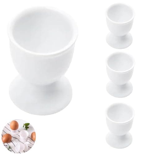 Image of 4 Pcs White Plastic Egg Cups, Simple Portable 100ml Egg Cup,Kitchen Gadgets Tools for Breakfast Party Dinning