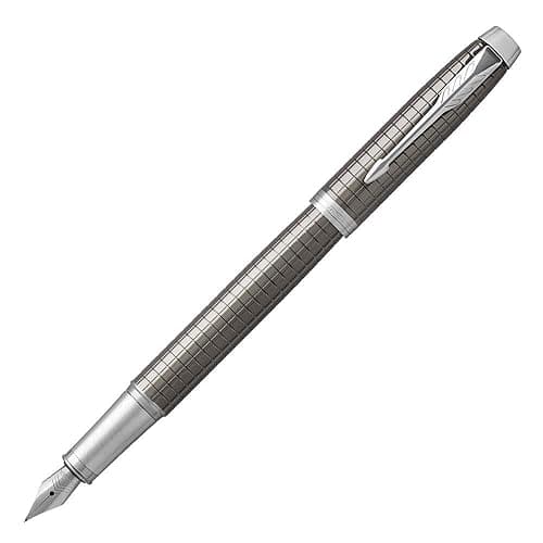 Image of Parker IM Fountain Pen | Premium Dark Espresso Chiselled | Medium Nib with Blue Ink Refill | Gift Box