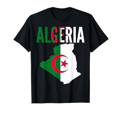 Image of Algerian - Algeria Country Map Flag T-Shirt