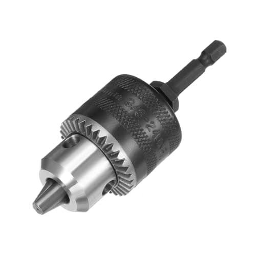Image of sourcing map Drill Chucks, 3/8-24UNF Threaded 0.6-6.5mm Capacity with Chuck Key Hex Shank for Electric Impact Corded Cordless Drill