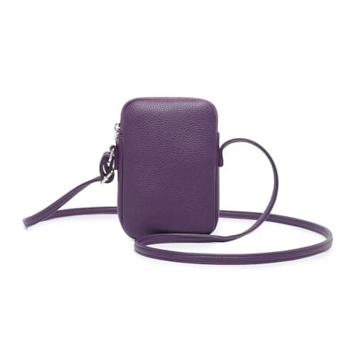 Image of YONBEN PU leather Small Crossbody Purse Zipper Cell Phone Bag Mini Shoulder Purse Wallet Smart Phone, Pu/Anemone Purple