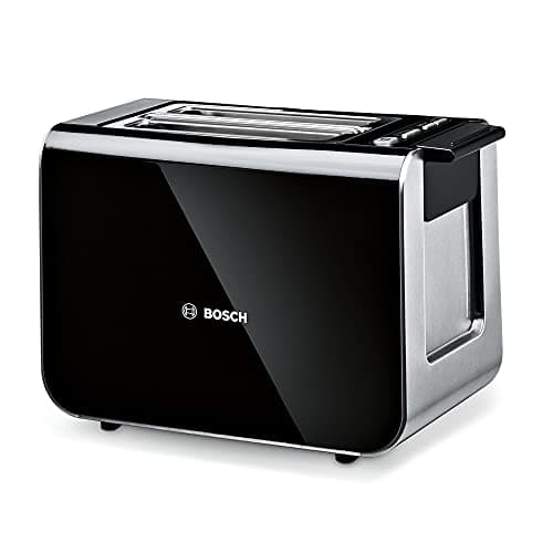 Image of Bosch Styline Compact TAT8613NGB 2 Slot Stainless Steel Toaster with 9 browning levels including defrost and reheat - Black
