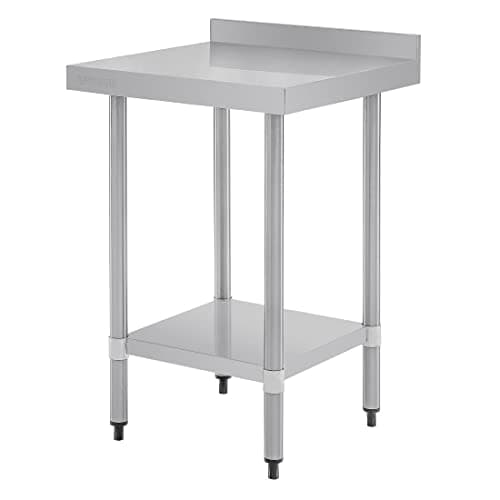 Image of Vogue T379 Stainless Steel Prep Table With Upstand 960X600X600mm Commercial, Silver