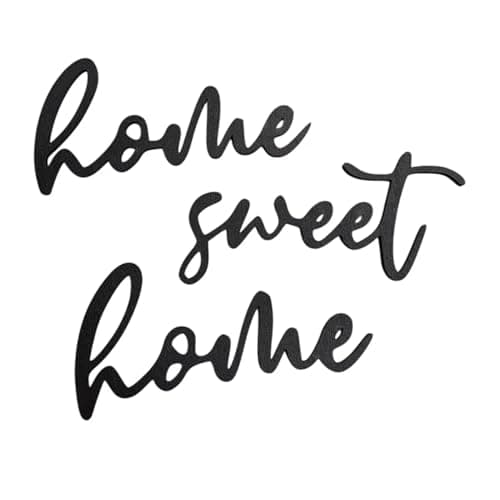 Image of Home Sweet Home Wall Sign Wooden Decor – Modern Rustic Plywood Wall Art – Black White Farmhouse Decoration for Entryway, Living Room or New Home Gift