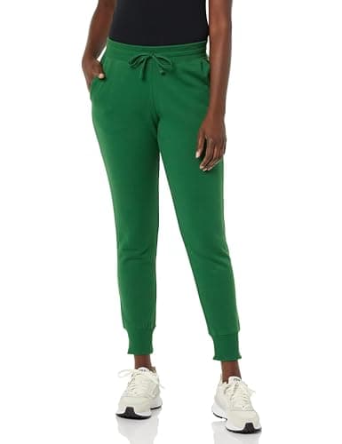 Image of Amazon Essentials Women's Fleece Jogger Sweatpant (Available in Plus Size), Dark Green, Medium