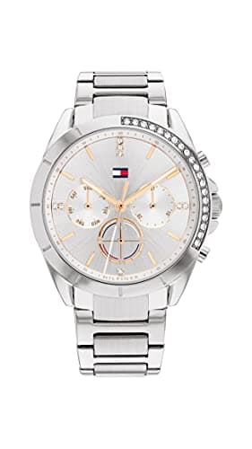 Image of Tommy Hilfiger Analogue Multifunction Quartz Watch for Women with Silver Stainless Steel Bracelet - 1782384