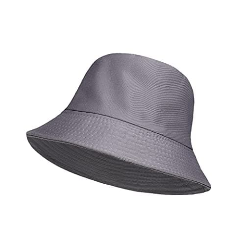 Image of Bucket Hats Fisherman Style Plain Simple Bucket Hat for Women Men Girls or Boys | Brimmed Sun Hat for Football Hiking Fishing Festival Beach Holiday One Size Fits All (Grey)
