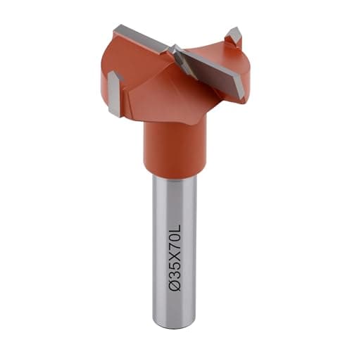 Image of CDBP 35mm Diameter Carbide Tipped Hinge Boring Bit - 35mm Dia x 70mm Long x 10mm Shank, Left Hand Rotation