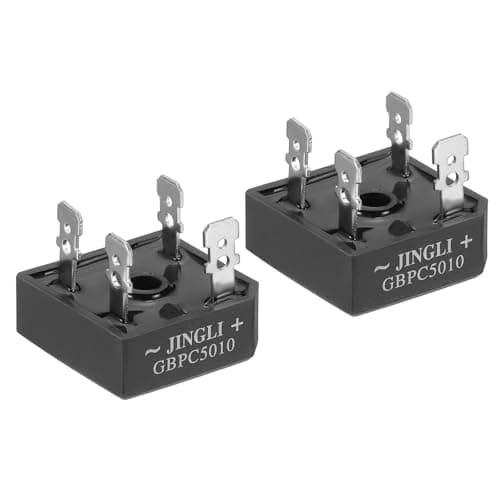 Image of PATIKIL GBPC50-10 Rectifier Diode, 2 Pcs Bridge Rectifier 50A 1000V Electronic Silicon Diodes for Converting AC Power to DC Power, Black