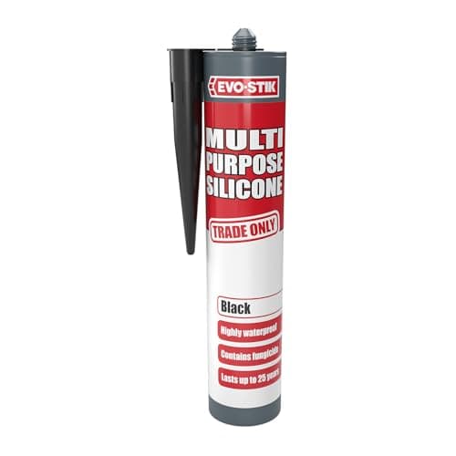 Image of EVO-STIK Multipurpose Silicone Sealant Black - Waterproof & Mould Resistant - For Interior and Exterior Use