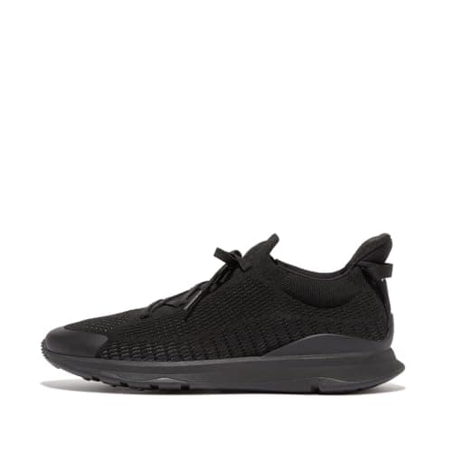 Image of FitflopVitamin Ffx Mens Knit Sports Trainers, Black/Pewter, 10 UK