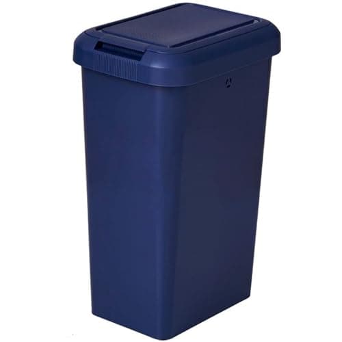 Image of KetoPlastics Touch and Lift Rectangle Swing Kitchen Bin - 45L Waste Rubbish Recycle Bin - Navy Blue