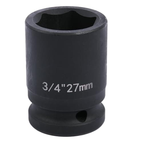 Image of szkoo 3/4" Drive 27mm Impact Socket,6-Point Standard Impact Sockets Made with Chrome Molybdenum Alloy Steel, Metric