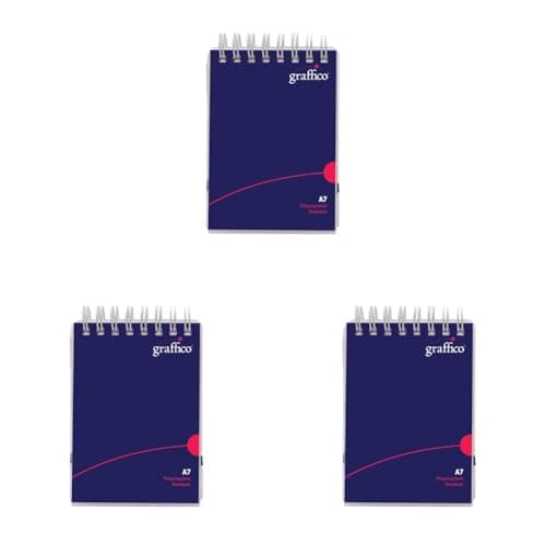 Image of GRAFFICO A7 Twin Wire Polypropylene Notebook of 140 Pages (Pack of 3)