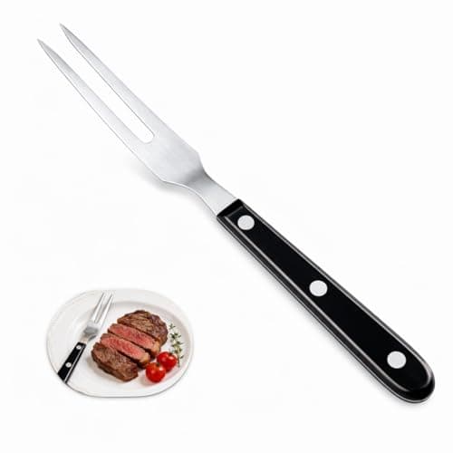 Image of 27CM Carving Fork Stainless Steel for Meat, Heavy Duty Two-Prong Meat Fork for Carving Roasts, Turkey, BBQ and Steak, Kitchen Serving Utensil for Slicing, Lifting, Turning and Holding