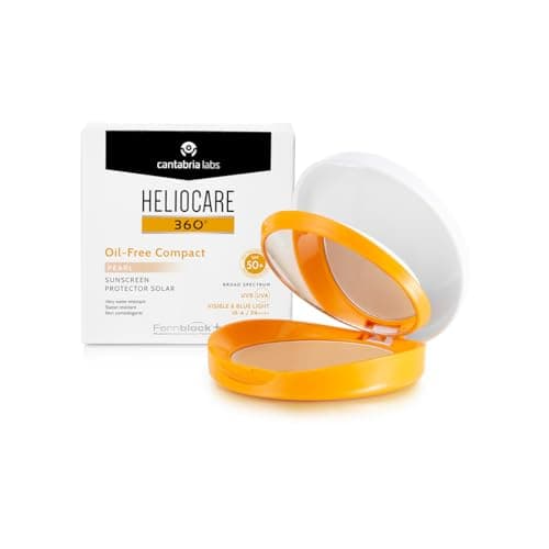 Image of Cantabria Labs Heliocare 360º Compact Oil Free Pearl SPF 50, Advanced Light Protection with Colour, Antioxidant, Compact Format, Matte Finish, for Combination or Oily Skin, 10 g