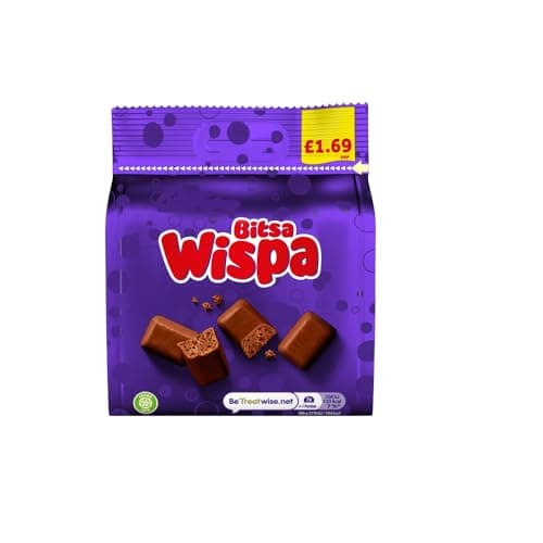 Image of Chocolate Bites, Squirlies, Nibbles, Buttons Share Size PMP Bags 85g - Suitable for vegetarians (05 Bags, Bitsa Wispa)