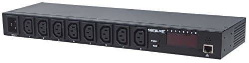 Image of Intellinet 163682 19" Intelligent 8-Port PDU, 19" Rackmountable Intelligent Power Distribution Unit; Monitors Power, Temperature and Humidity