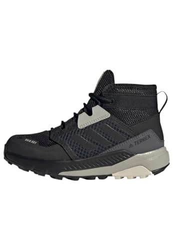 Image of adidas Unisex Kids Terrex Trailmaker Mid RAIN.RDY Hiking Shoes, Core Black / Core Black / Aluminium, 3.5 UK