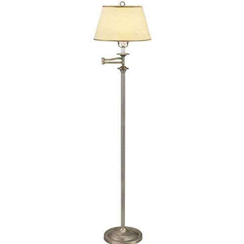 Image of Belfry Swing Arm Floor Lamp, Antique Brass finish supplied complete with Parchment shade
