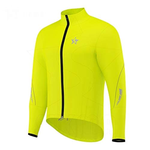 Image of Sikma Men's Rain Coat Cycling Waterproof Jacket Rain Suit Top High Visibility (Yellow, Medium)