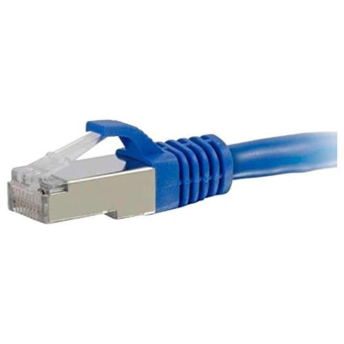 Image of C2G Cat6a Booted Shielded (STP) Network Patch Cable - Patch cable - RJ-45 (M) to RJ-45 (M) - 1.5 m - STP - CAT 6a - molded, snagless, stranded - blue