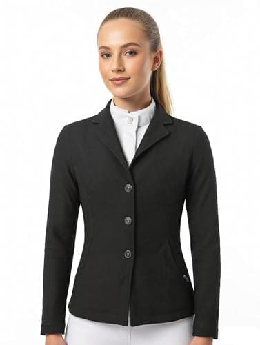 Image of Preto Ladies Horse Riding Premium and Comfortable Summer Jacket in Black UK10