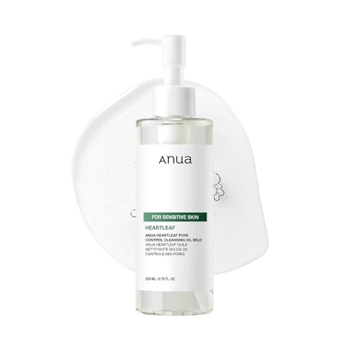 Image of ANUA Heartleaf Pore Cleansing Oil MILD, Sensitive Skin Face Wash, Oil Cleanser for Face, Makeup Blackhead Remover, Korean Skin Care, Non-Comedogenic, Fragrance Free 6.76 fl oz(200ml)