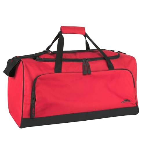 Image of 55 Liter, 24 Inch Lightweight Canvas Duffle Bags for Men & Women for Traveling and Gym Sports Equipment Bag (Red 1)