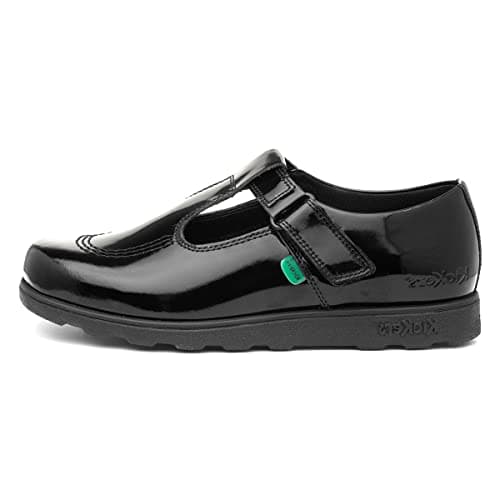 Image of Kickers Kids Girls Fragma T Bar Moc Toe Shoes Black UK C11 (29)