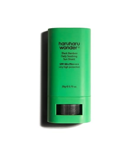 Image of haruharu wonder Black Bamboo Daily Soothing Sun Shield, SPF 50+ PA++++, UVA & UVB Protection, Lightweight, Pocket-Sized, No White Cast, For Face & Body, Korean Sunscreen, Sun Cream Stick, Vegan, 20g