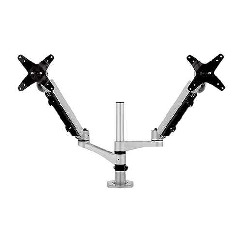 Image of ViewSonic LCD-DMA-002 Spring-Loaded Monitor Desk Mounting Arm for 2 Monitors up to 27 Inches Each, VESA Compatible, Full Ergonomic Adjustability, 2-in-1 Mounting Base, and Built-in Cable Management