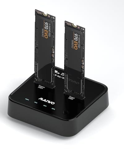 Image of NVMe Clone Docking station, 10Gbit/s Dual-Bay Tool-Free USB C to NVME Offline Clone Duplicators External Hard Drive Enclosure for M Key PCIe 2242 2260 2280 22110 M.2 SSDs, MAIWO-K3016P