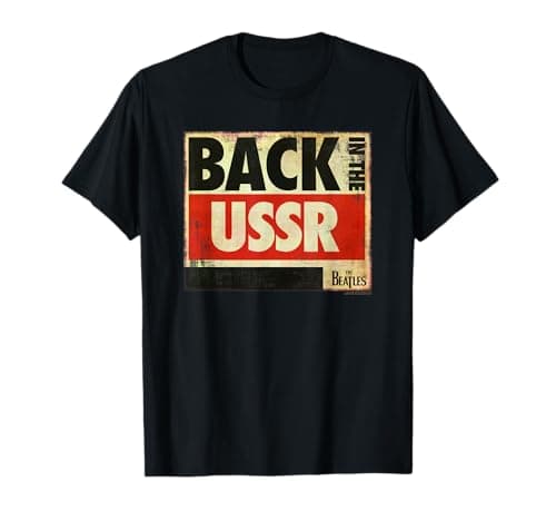 Image of Official The Beatles Back in the USSR Vintage Retro Band T-Shirt