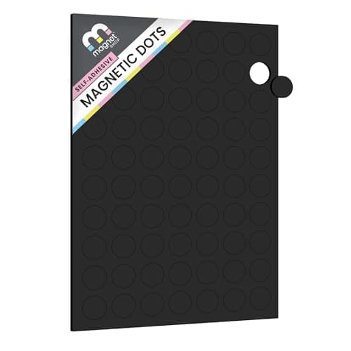 Image of TMS Magnetic Dots for Crafts, Self Adhesive | 70 QTY | Small Magnets | Make your own Fridge Magnets for Kids, Notes or Reminders | Round Sticky Magnetic Strips [1.0mm thick]