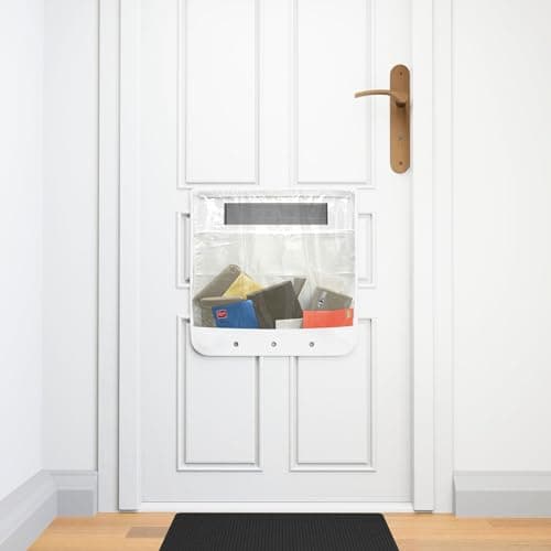 Image of MAMMO Letter Box Catcher, Post box Mail Catcher, Letterbox Cage Alternative, Letter Catcher For Front Door, Letter Box Cover for letters & small parcels, Universal, Easy Install, No Tools (Clear)