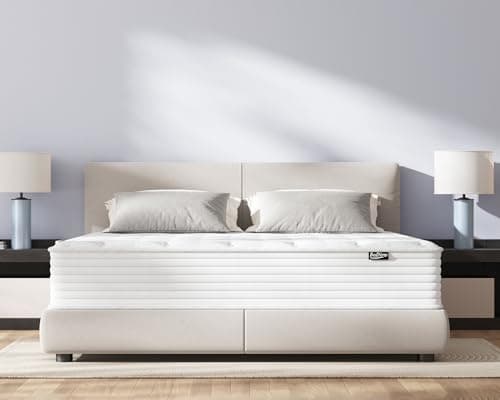 Image of Bednew 12 Inch King Size Mattress, 30cm Hybrid Pocket Spring Mattress with Breathable Cool Foam, Medium Firm Support - 5FT (150x200x30cm)