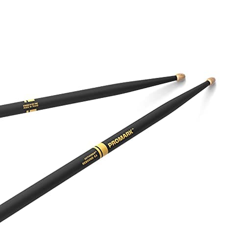 Image of ProMark Drum Sticks - Forward Rebound 5A - ActiveGrip For Secure, Comfortable Grip - Gets Tackier As Your Hands Sweat - Active Grip Finish, Acorn Tip, Hickory Wood - 1 Pair