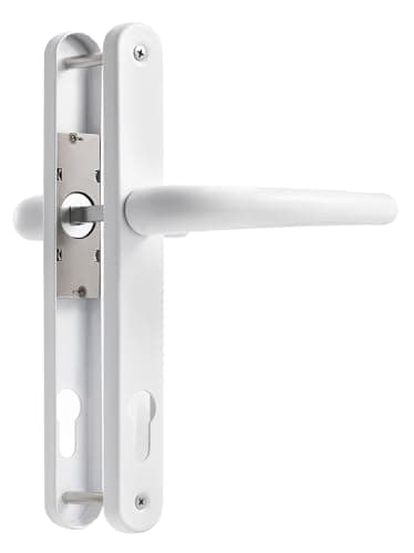Image of SORWDUERM White Door Handles Set 92mm PZ Centres 210mm Screw Hole Distance 240mm Backplate Length Replacement Door Lever for UPVC Composite Timber Door Stainless Steels