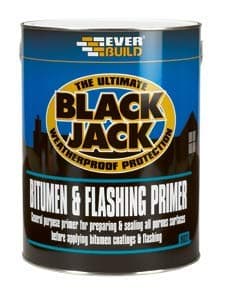 Image of Everbuild Black Jack 902 Bitumen & Flashing Primer with Free Brush and Gloves 5 litres