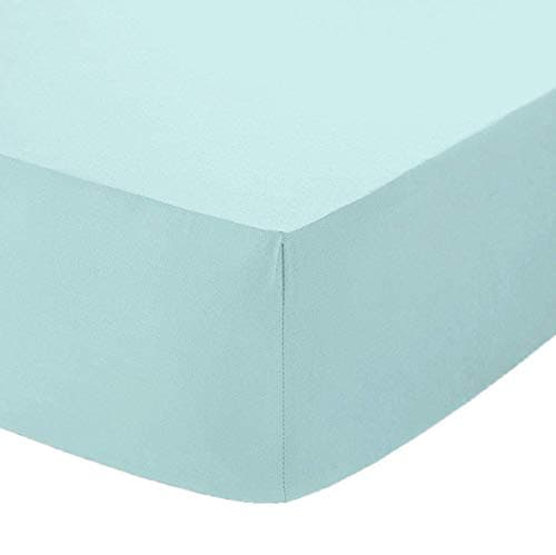 Image of 16"(40cm) Extra Deep Fitted Sheet Single Size Aqua 100% Cotton 200 Thread Count Fitted Sheet (King, Aqua)