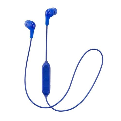 Image of JVC Gumy Plus Wireless Bluetooth In Ear Headphones Earphones with Bass Boost, Comfortable Earbuds and Built In Mic and Remote for Call Handling, Blue