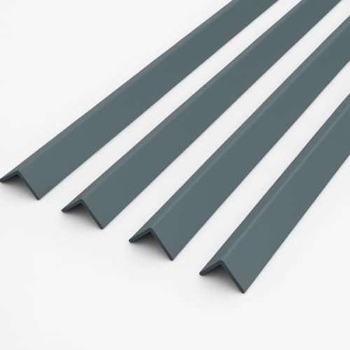 Image of 4 x Anthracite Grey 1 Metre UPVC Plastic Rigid Angle 50 x 50mm Corner Cover Trim 90 Degree