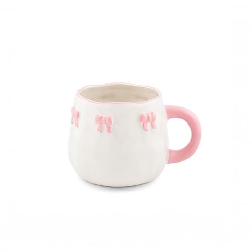 Image of Sass & Belle Bow Mug - Cute Tea Cup for Hot Drinks – Stylish Coffee Cup Gift for Mum or Her – Stoneware Novelty Design by Sass and Belle, Drinking Mug for Home or Office